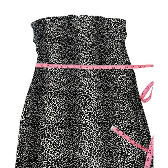 Norma Kamali Strapless Mini Tube Dress Leopard Size Large Neutral Glam Sexy - Picture 8 of 11